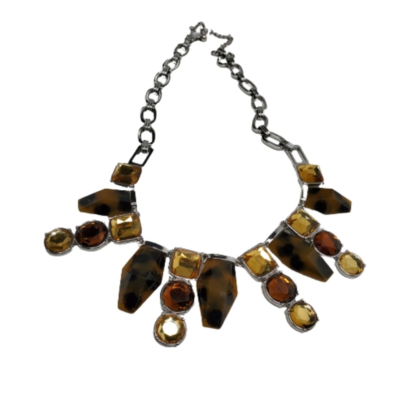 Lia Sophia Zocala Spotted Stone Bib Necklace - Picture 2 of 11